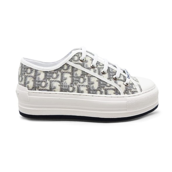 Женские кроссовки Dior Woman White Grey Platform