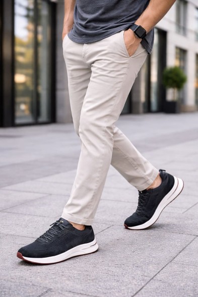 Мужские кроссовки Loro Piana Textile Sneakers Black