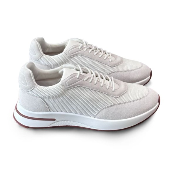 Мужские кроссовки Loro Piana Textile Sneakers White