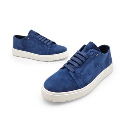Santoni Man Sneakers Suede Navy