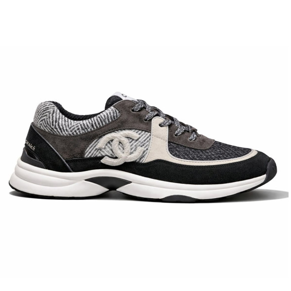 Женские кроссовки Chanel Tweed Sneakers Grey/Brown/Black