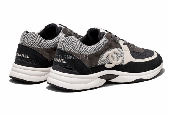 Женские кроссовки Chanel Tweed Sneakers Grey/Brown/Black