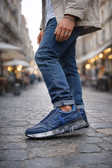Унисекс кроссовки Premiata 483 Leather Full Navy