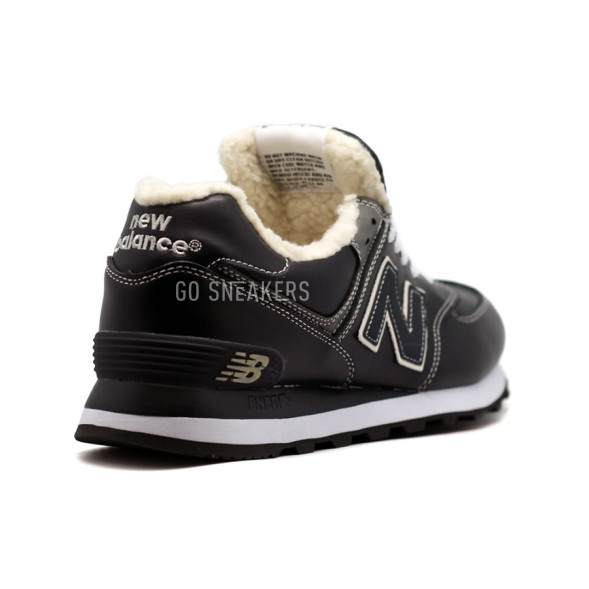 Мужские зимние кроссовки New Balance 574 Leather Black