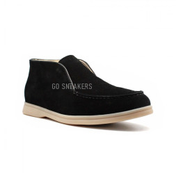 Loro Piana Open Walk Black Suede