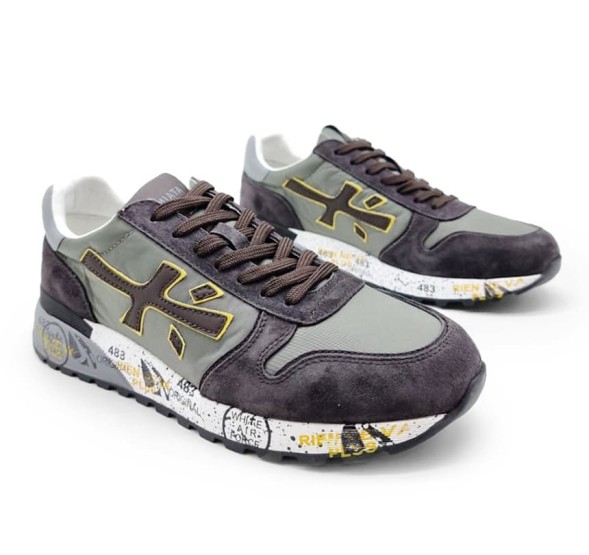 Унисекс кроссовки Premiata 483 Textile/Suede Olive/Brown