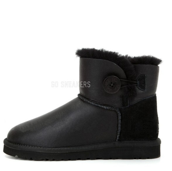 Женские мини угги с пуговицей Bailey Button Mini Metallic Black