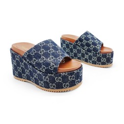 Gucci Platform Flip-flops Dark Navy
