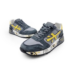 Premiata Textile/Suede Grey/Yellow Logo